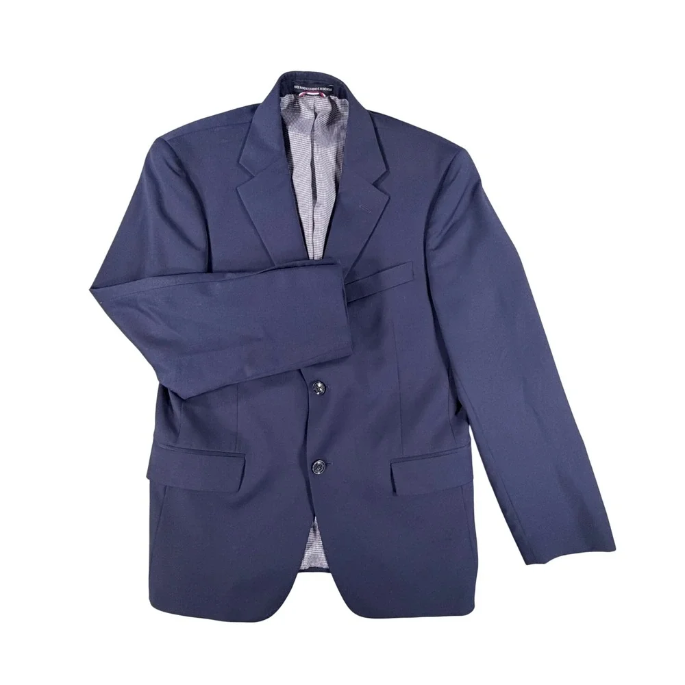 Tommy Hilfiger Blazer Mens 38S Navy Blue Wool Blend Sport Coat‎ Old Money Preppy